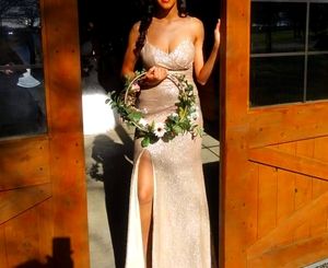 Sorella Vita designer small rose gold formal dress